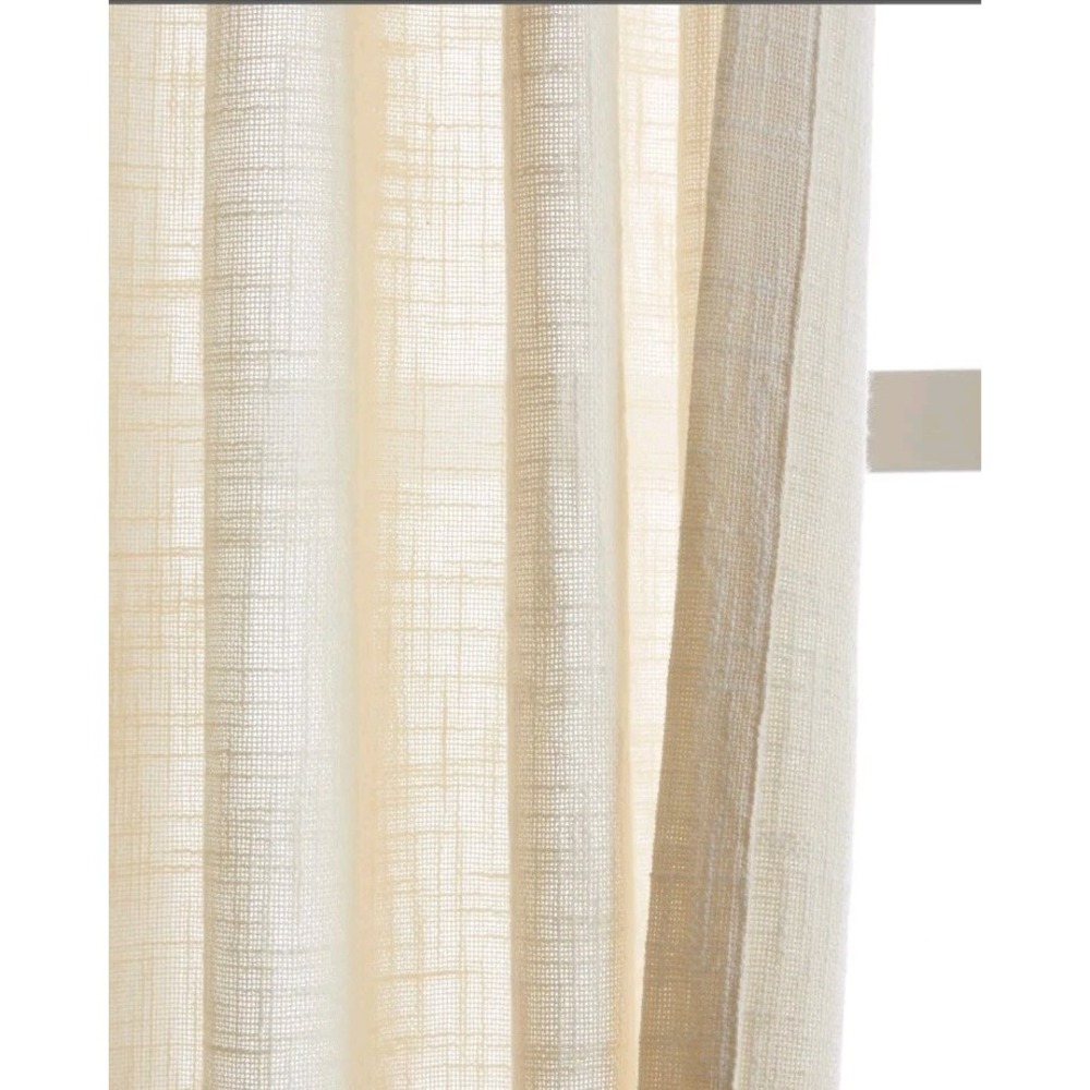 Quince 100% Cotton Sheer Curtains Set of 2 48" X 84" Cream NEW! Open Box $89 - Picture 2 of 10